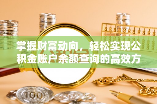 五大连池掌握财富动向，轻松实现公积金账户余额查询的高效方式