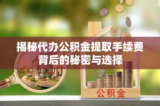 五大连池揭秘代办公积金提取手续费背后的秘密与选择